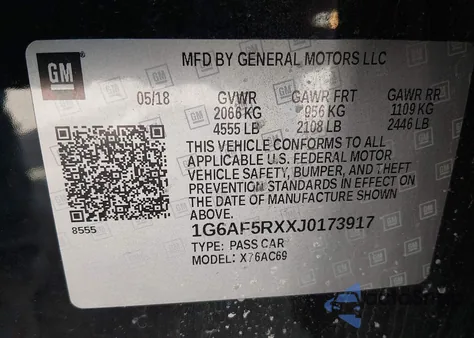 2018 Cadillac Ats Luxury z USA, uszkodzony, nr VIN 1G6AF5RXXJ0173917